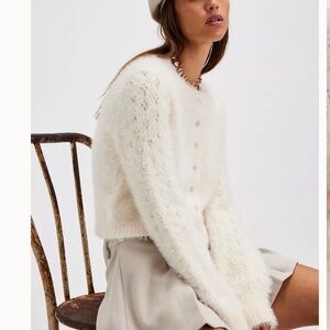 Free People Celeste Cardi in Cream Size Medium NWT